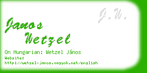 janos wetzel business card
